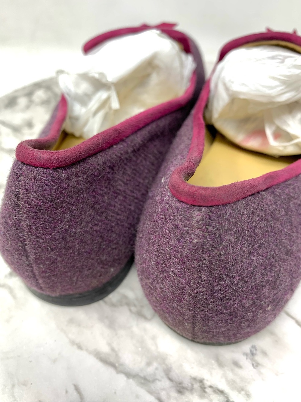 Cole Haan Sabrina Purple Wool Tassel Loafers with Pink Trim 10AA Preppy Quirky - Picture 13 of 16